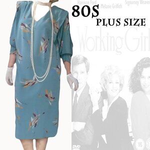Vintage Plus Size Dolman Shift Dress Made With 40s Rayon